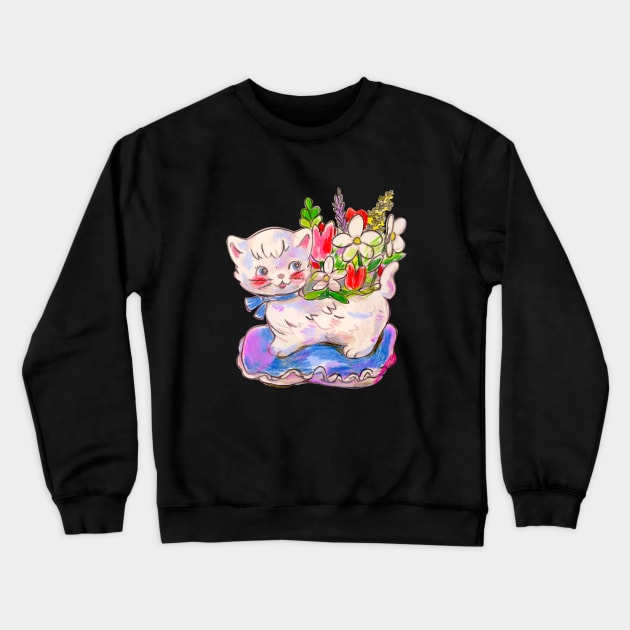 cat planter Crewneck Sweatshirt by gummygunk